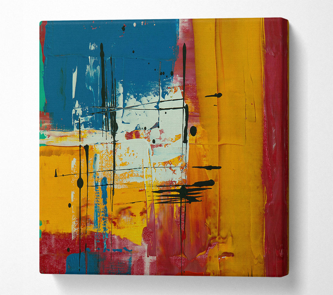  A Canvas Print of Golden Abstract Lines Canvas Art