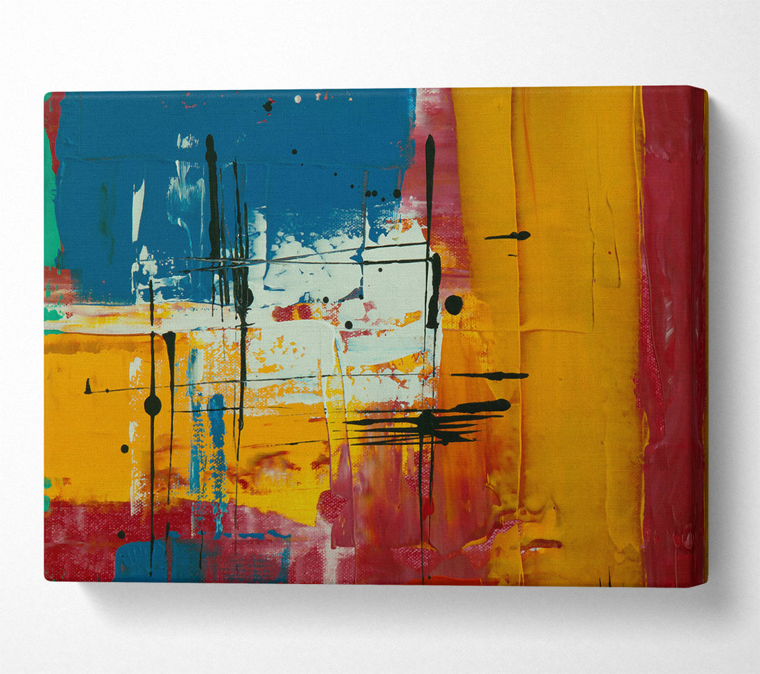  A Canvas Print of Golden Abstract Lines Canvas Art