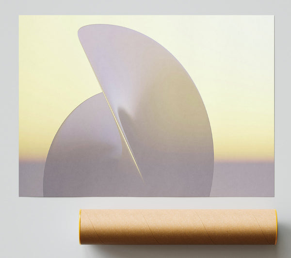 Pale Yellow Curves Giclee Print