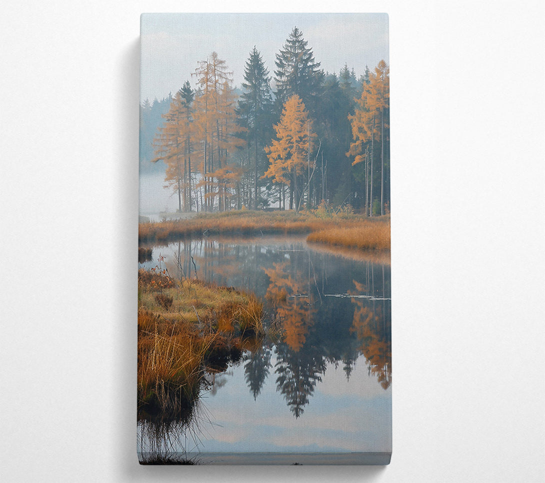  A Canvas Print of Golden Forest Reflection Canvas Wall Art