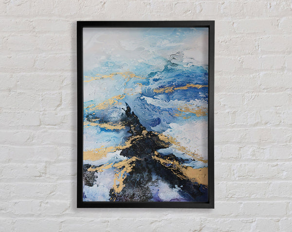 Gold And Blue Rough Framed Print