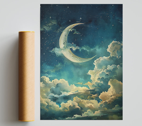 Azure Crescent Dreams Giclee Print