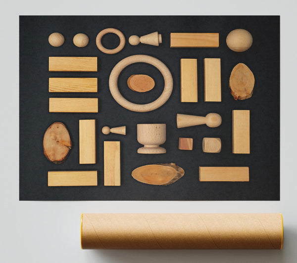Warm Wooden Forms Poster