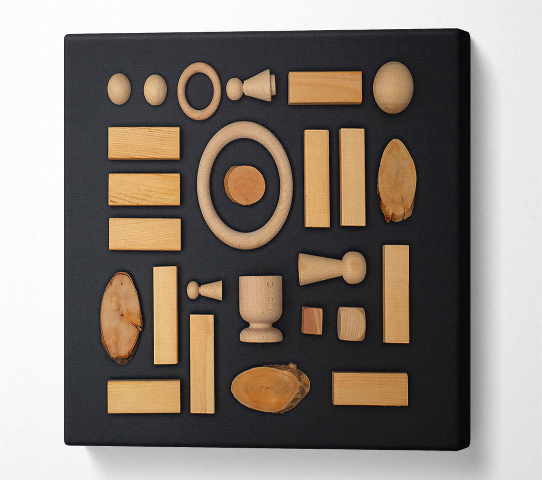  A Canvas Print of Warm Wooden Forms Canvas Print