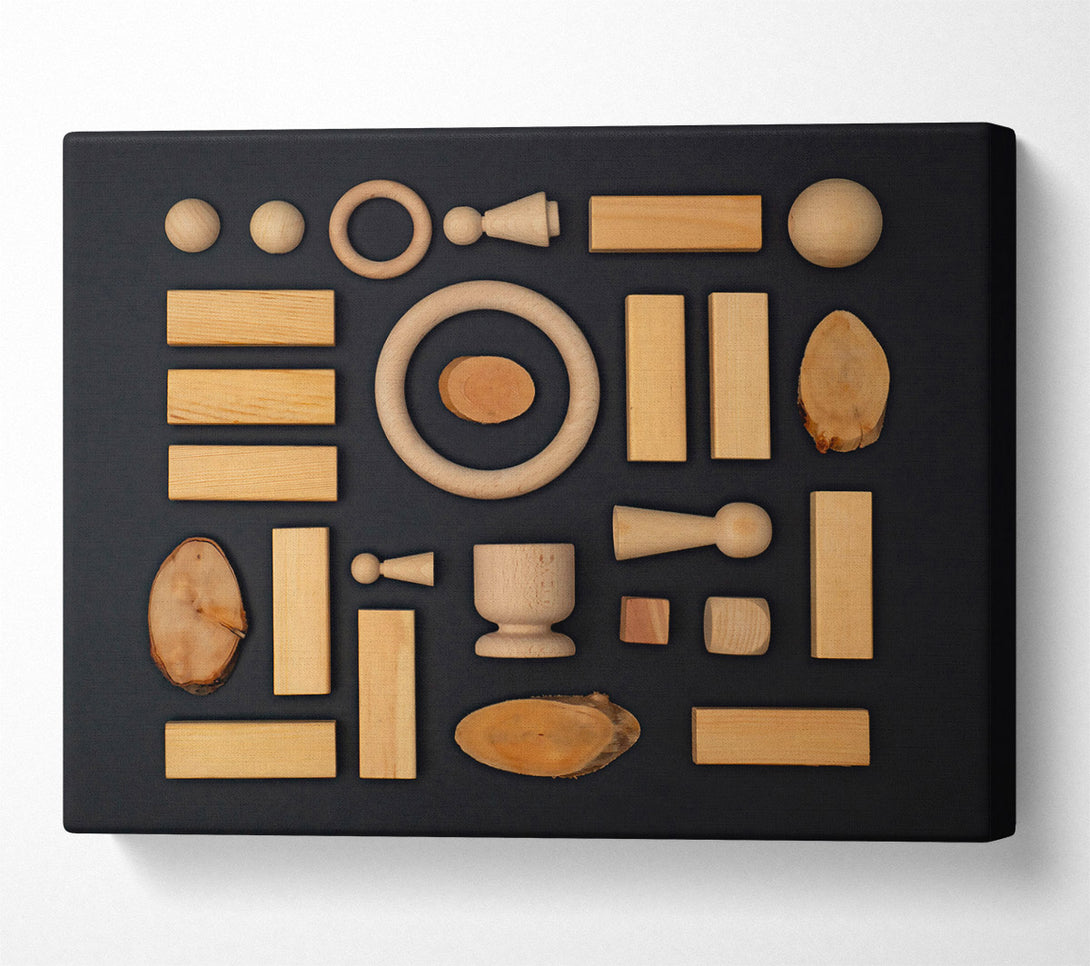  A Canvas Print of Warm Wooden Forms Canvas Print