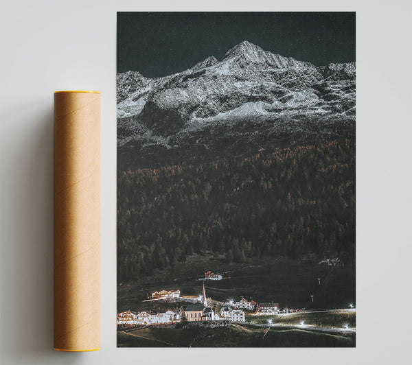 White Night Peaks Print