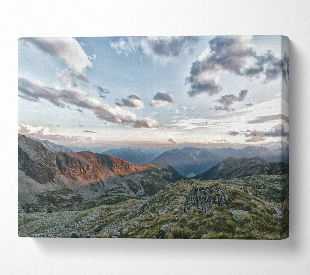  A Canvas Print of Crimson Mountain Peaks Canvas Wall Art