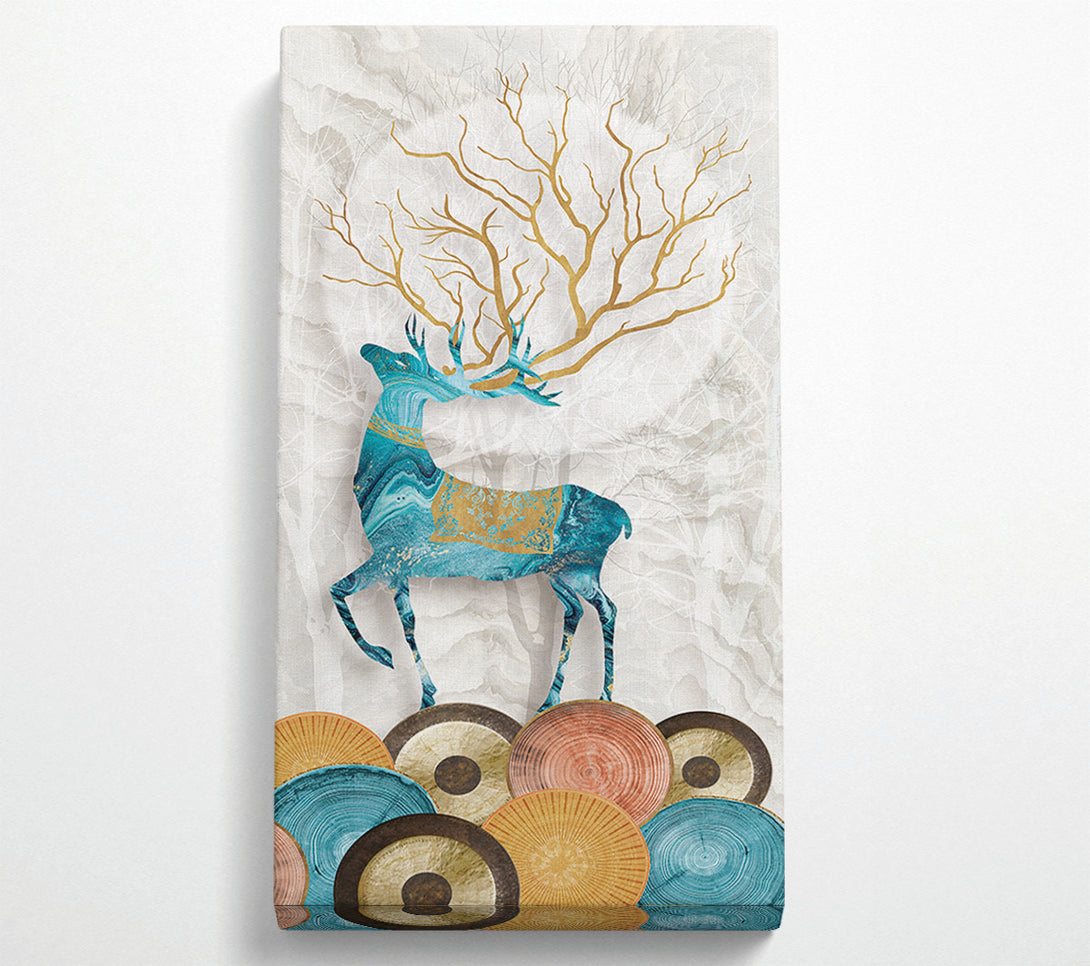  A Canvas Print of Gold And Blue Stag Canvas Art