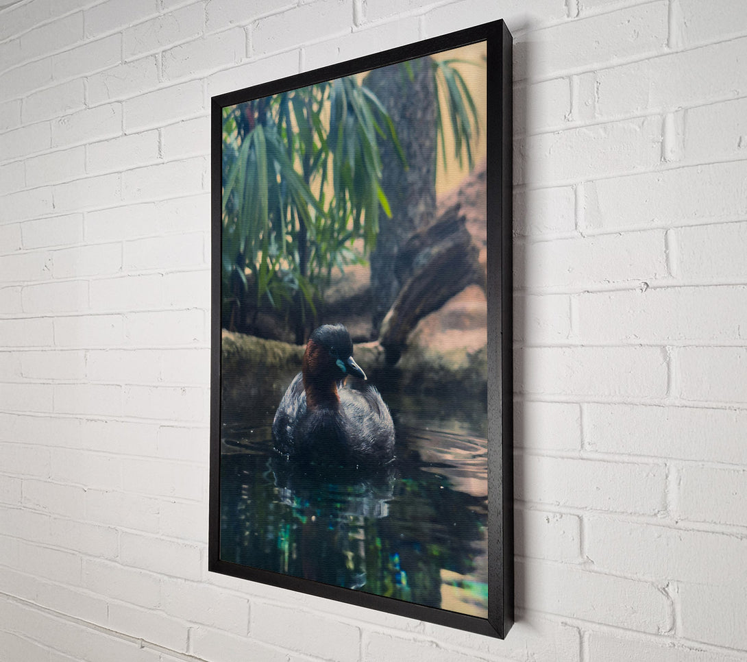  A Canvas Print of Azure Waterfowl Tranquility Canvas Wall Art