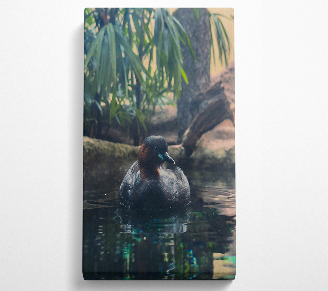  A Canvas Print of Azure Waterfowl Tranquility Canvas Wall Art