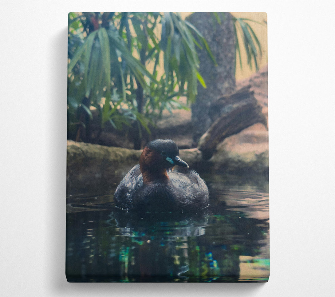  A Canvas Print of Azure Waterfowl Tranquility Canvas Wall Art
