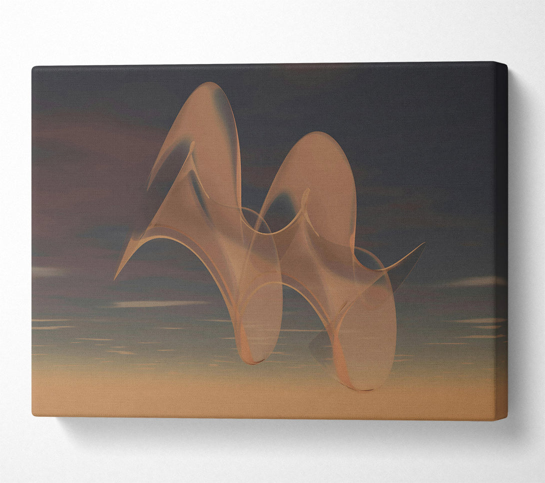  A Canvas Print of Golden Abstract Forms Canvas Wall Art