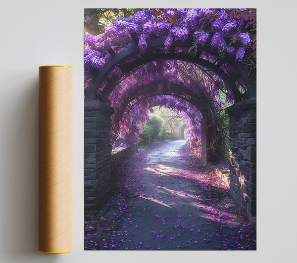 Purple Pathway Through Flowers Giclee Print