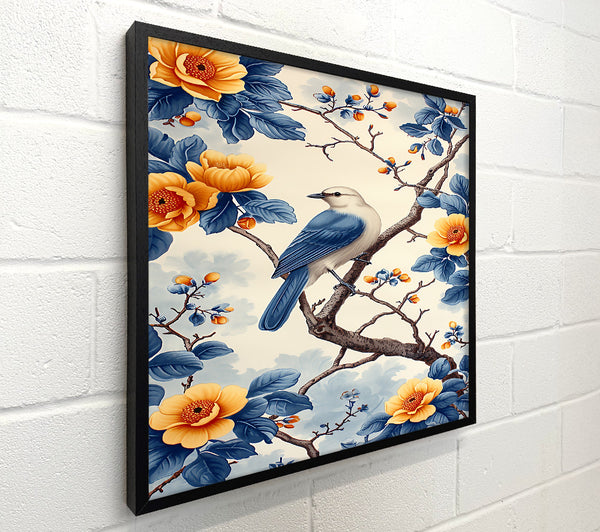 Bluebird In Yellow Bloom