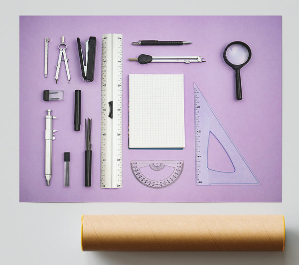 Purple Geometry Tools Poster