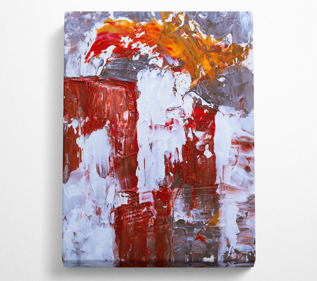  A Canvas Print of Crimson Abstract Strokes Canvas Wall Art