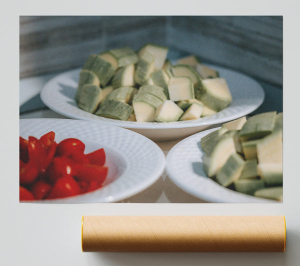 Green And White Still Life Poster
