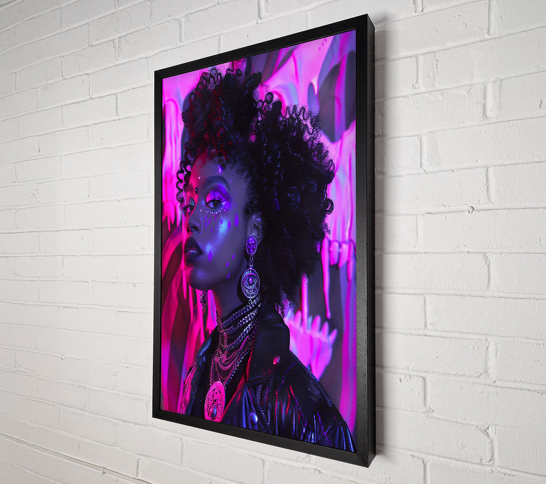  A Canvas Print of Pink Neon Goddess Canvas Print