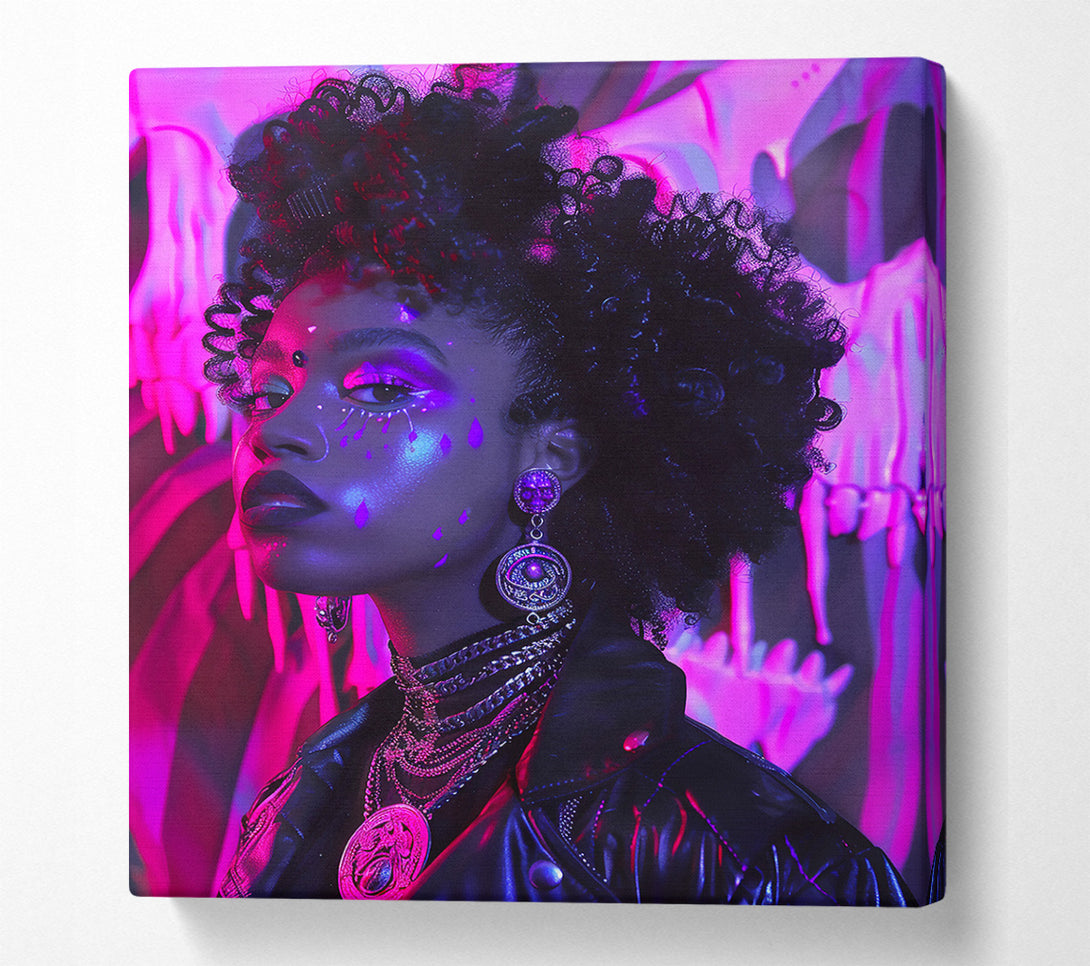  A Canvas Print of Pink Neon Goddess Canvas Print