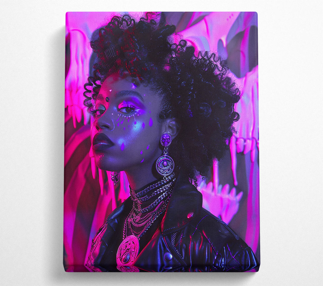  A Canvas Print of Pink Neon Goddess Canvas Print