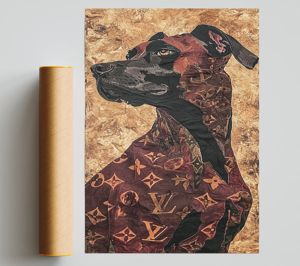 Burgundy Canine Canvas Giclee Print