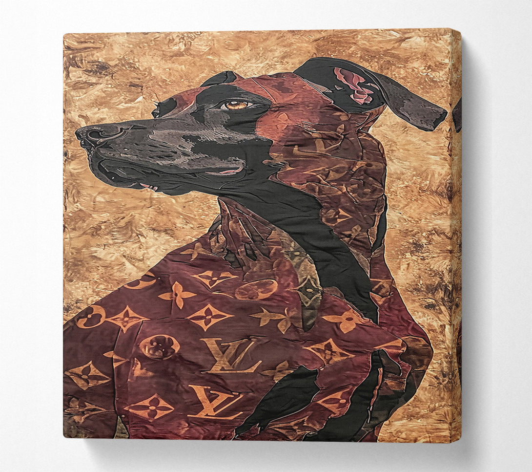 A Canvas Print of Burgundy Canine Canvas Canvas Art