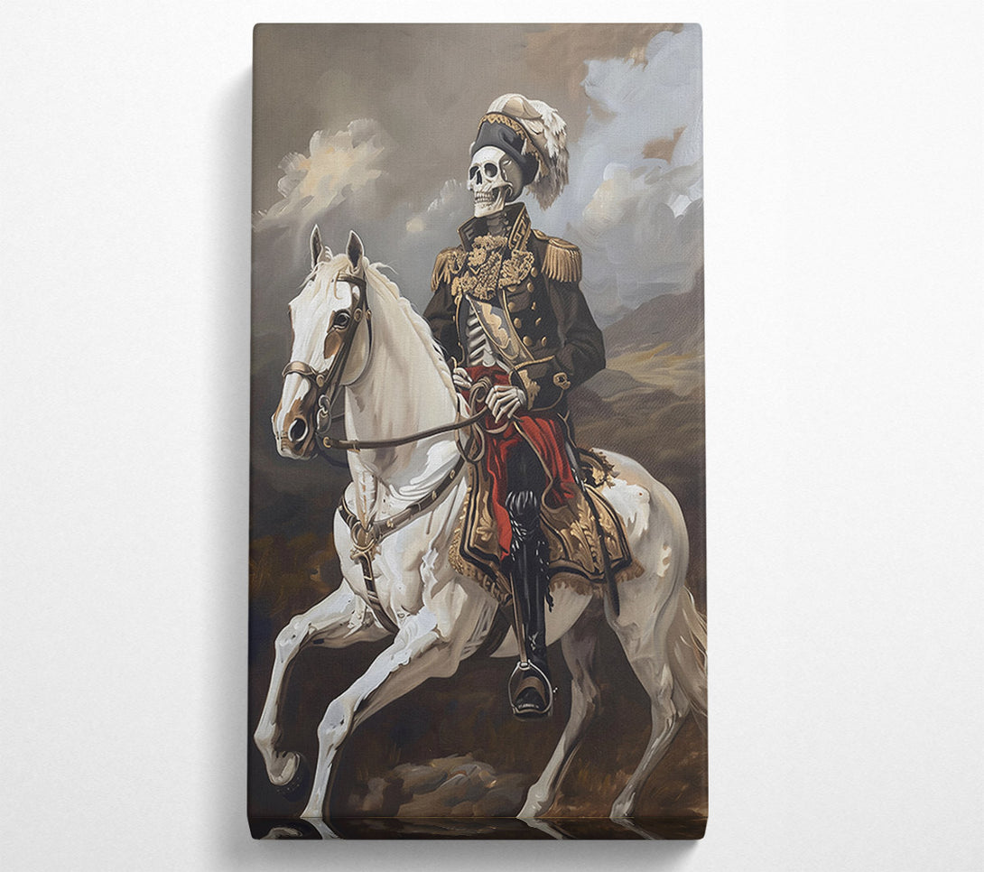  A Canvas Print of White Horse, Black General Canvas Wall Art