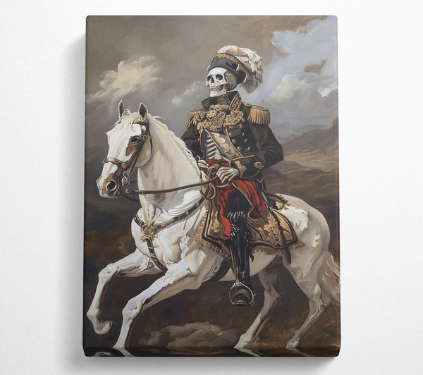  A Canvas Print of White Horse, Black General Canvas Wall Art