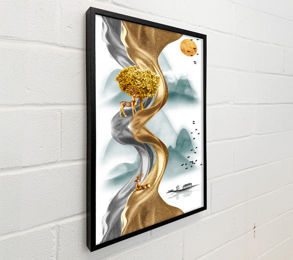 Gold And Grey Swirl