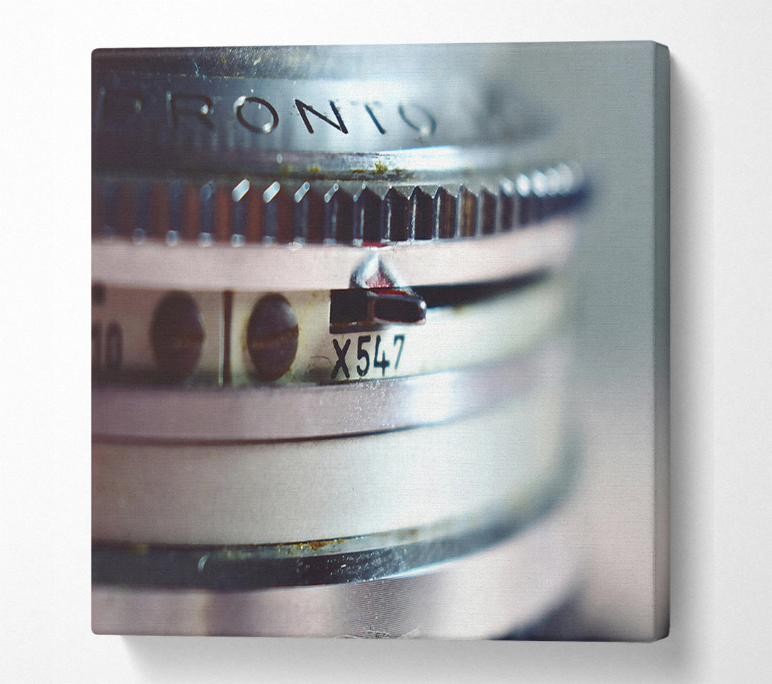  A Canvas Print of Silver Lens Detail Canvas Print