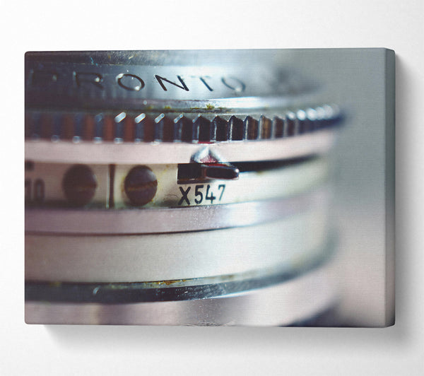  A Canvas Print of Silver Lens Detail Canvas Print