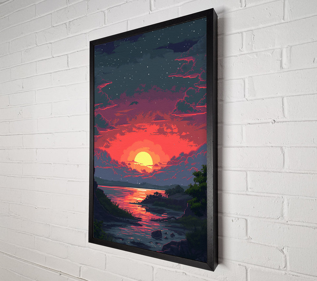  A Canvas Print of Crimson Sunset Glow Canvas Print
