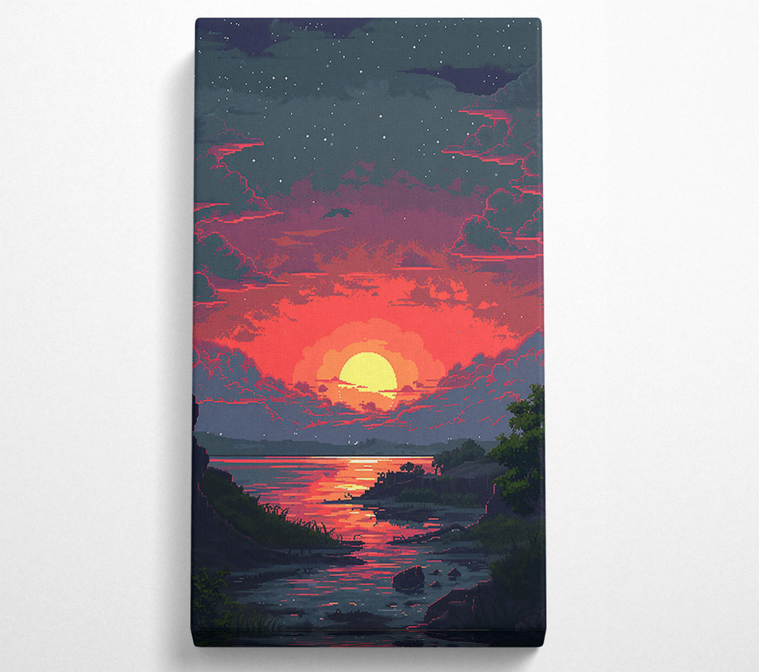  A Canvas Print of Crimson Sunset Glow Canvas Print