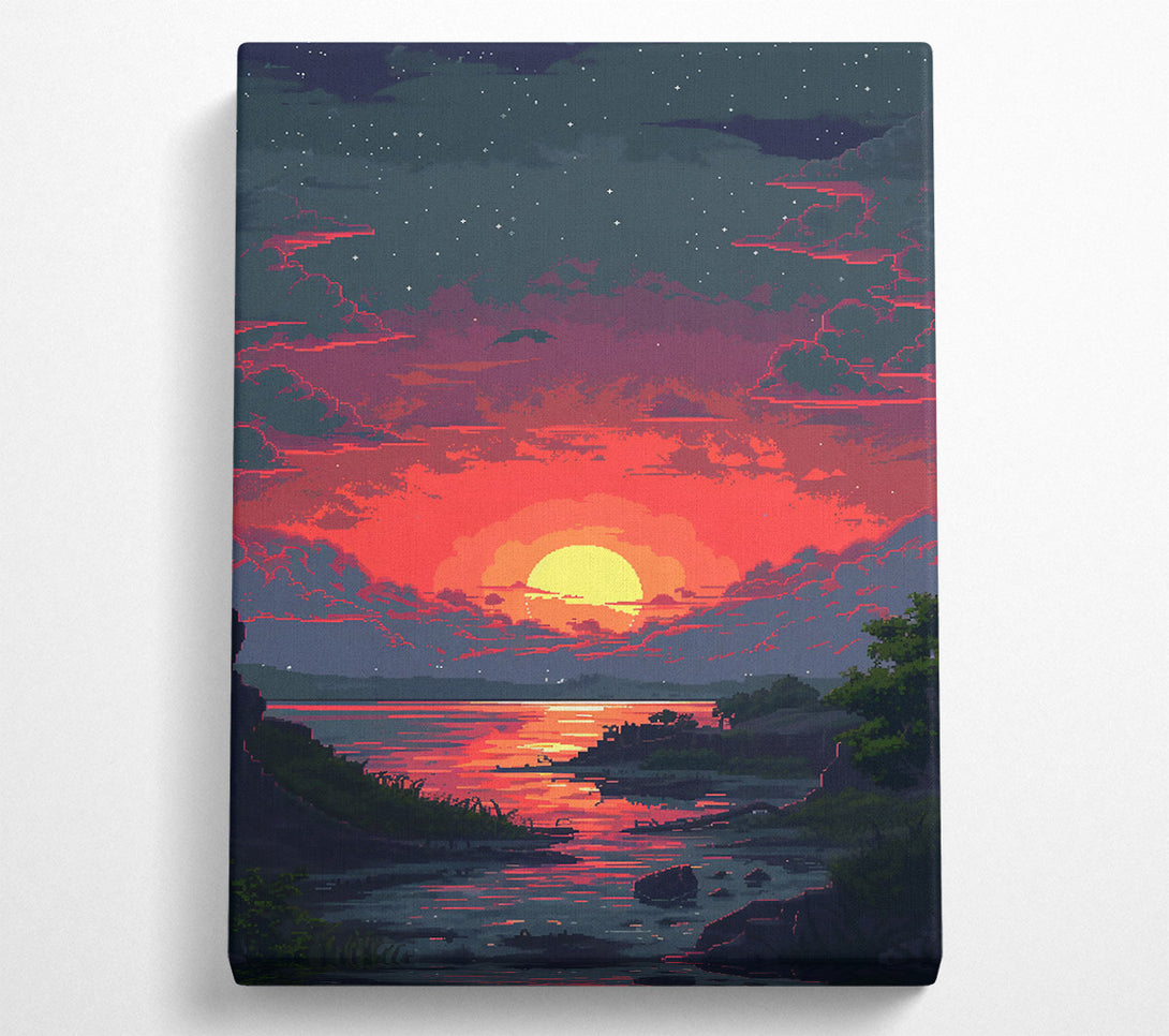  A Canvas Print of Crimson Sunset Glow Canvas Print