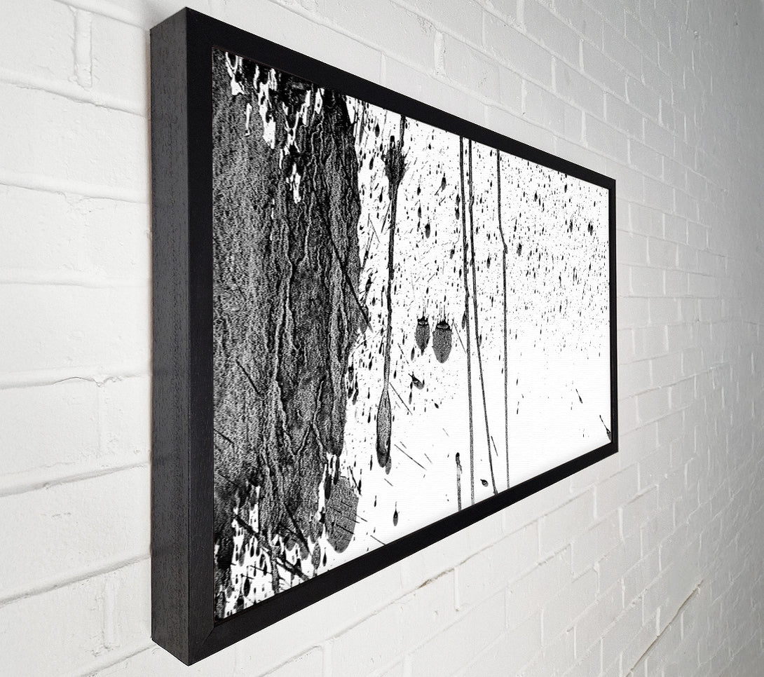  A Canvas Print of Black Ink Splattering Canvas Wall Art