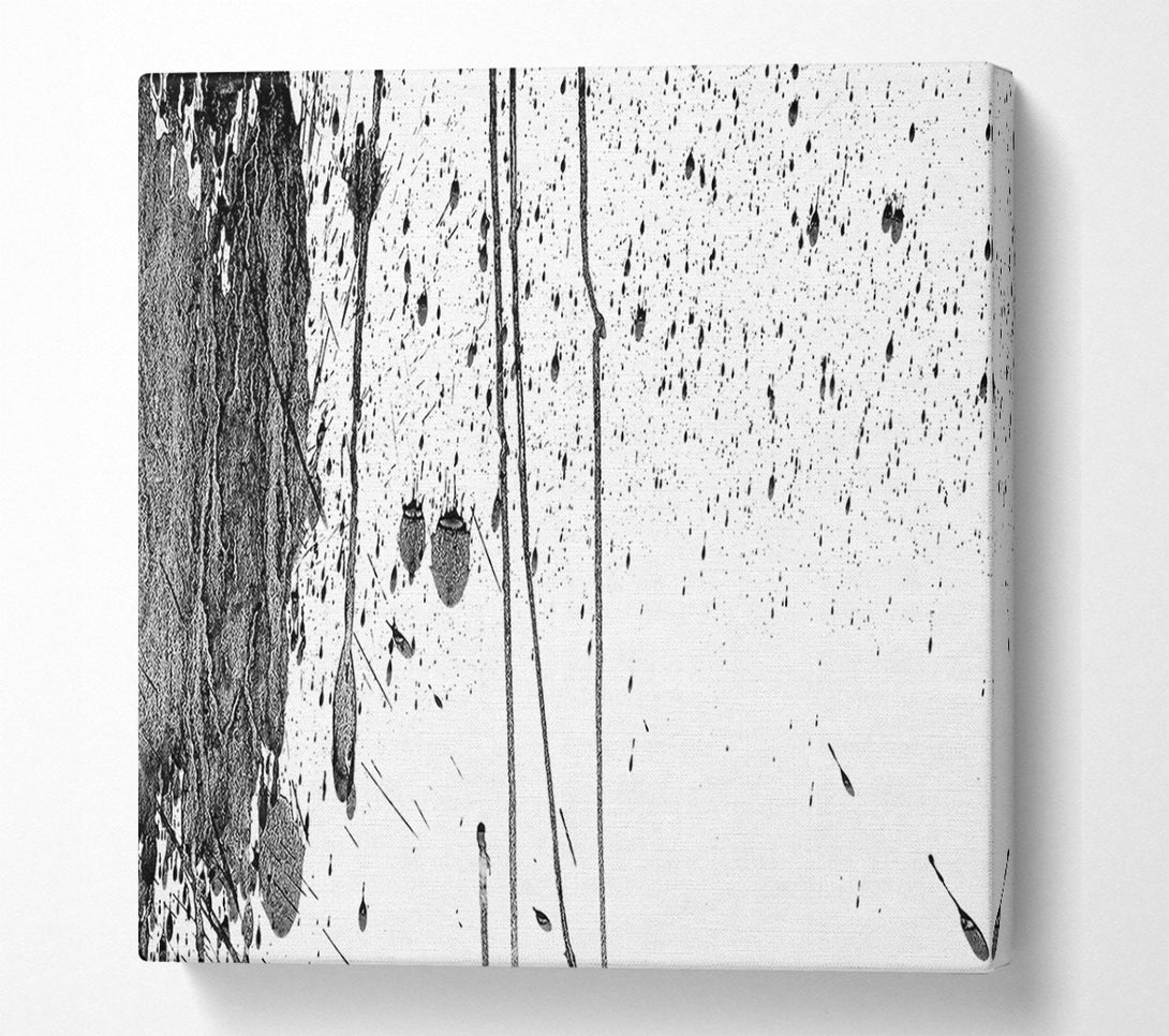  A Canvas Print of Black Ink Splattering Canvas Wall Art