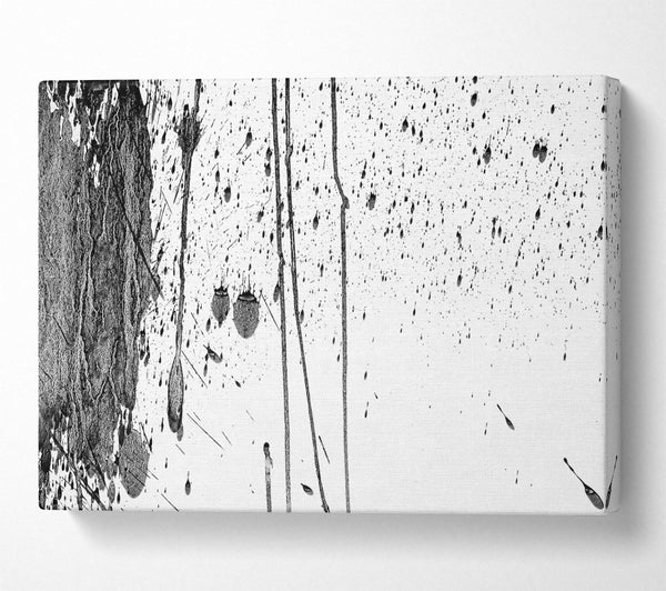  A Canvas Print of Black Ink Splattering Canvas Wall Art