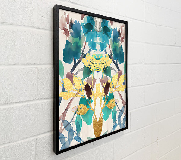 Gold And Turquoise Ink Blot