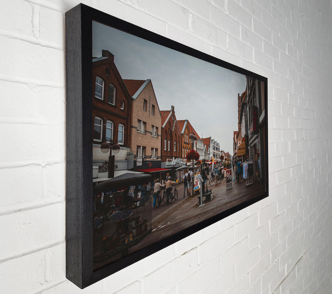  A Canvas Print of Grey Brick Buildings Canvas Wall Art