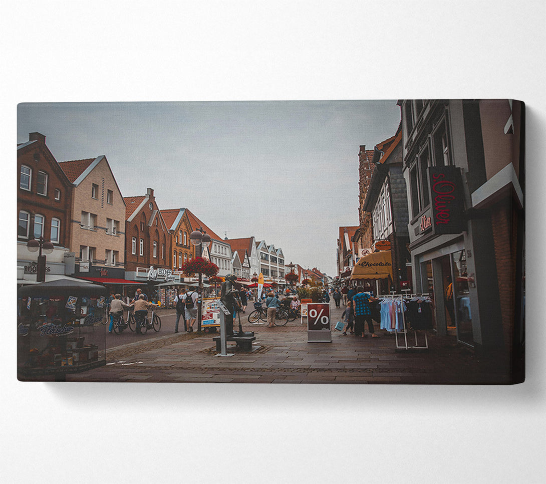  A Canvas Print of Grey Brick Buildings Canvas Wall Art