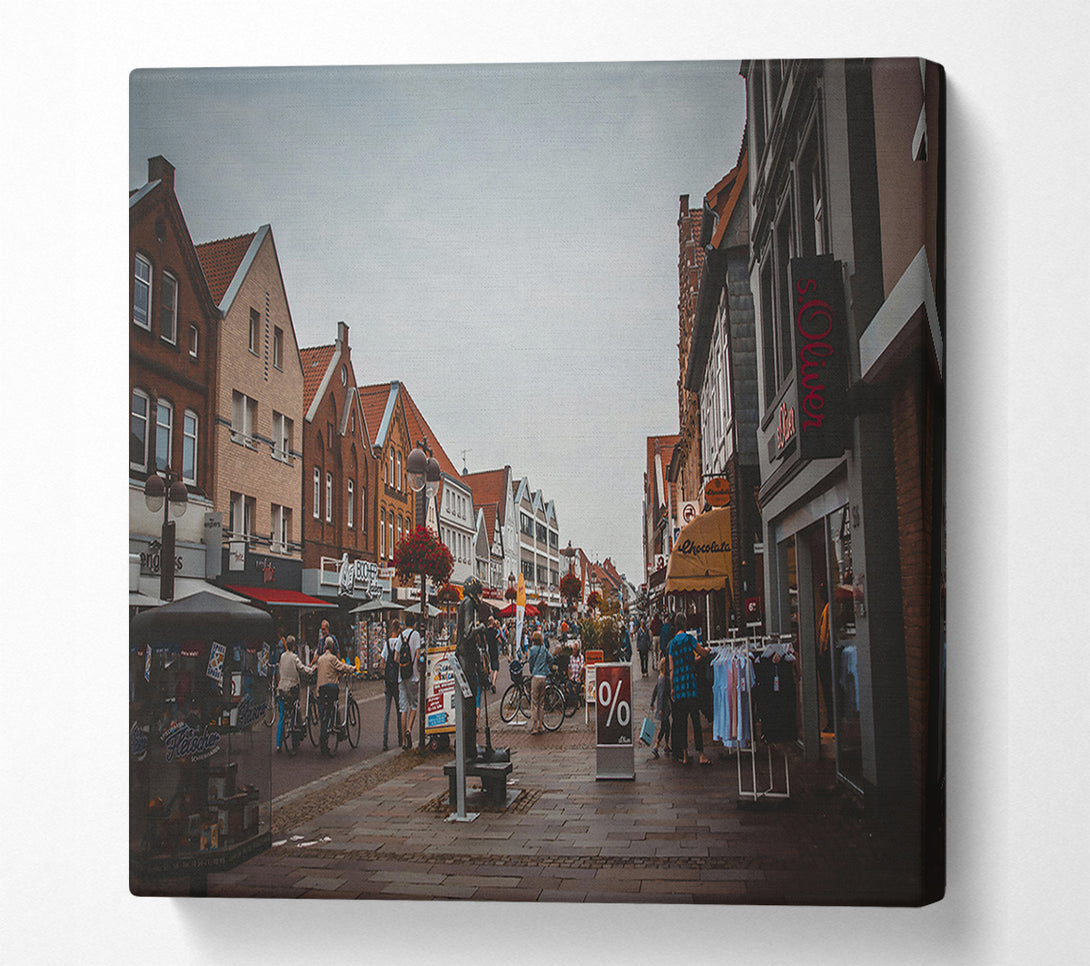  A Canvas Print of Grey Brick Buildings Canvas Wall Art