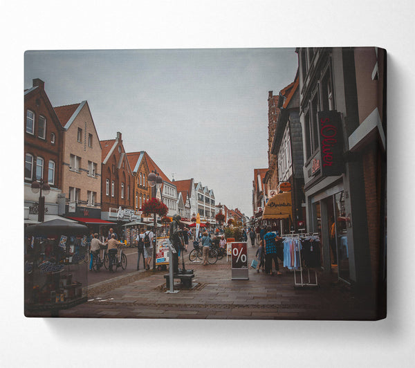  A Canvas Print of Grey Brick Buildings Canvas Wall Art