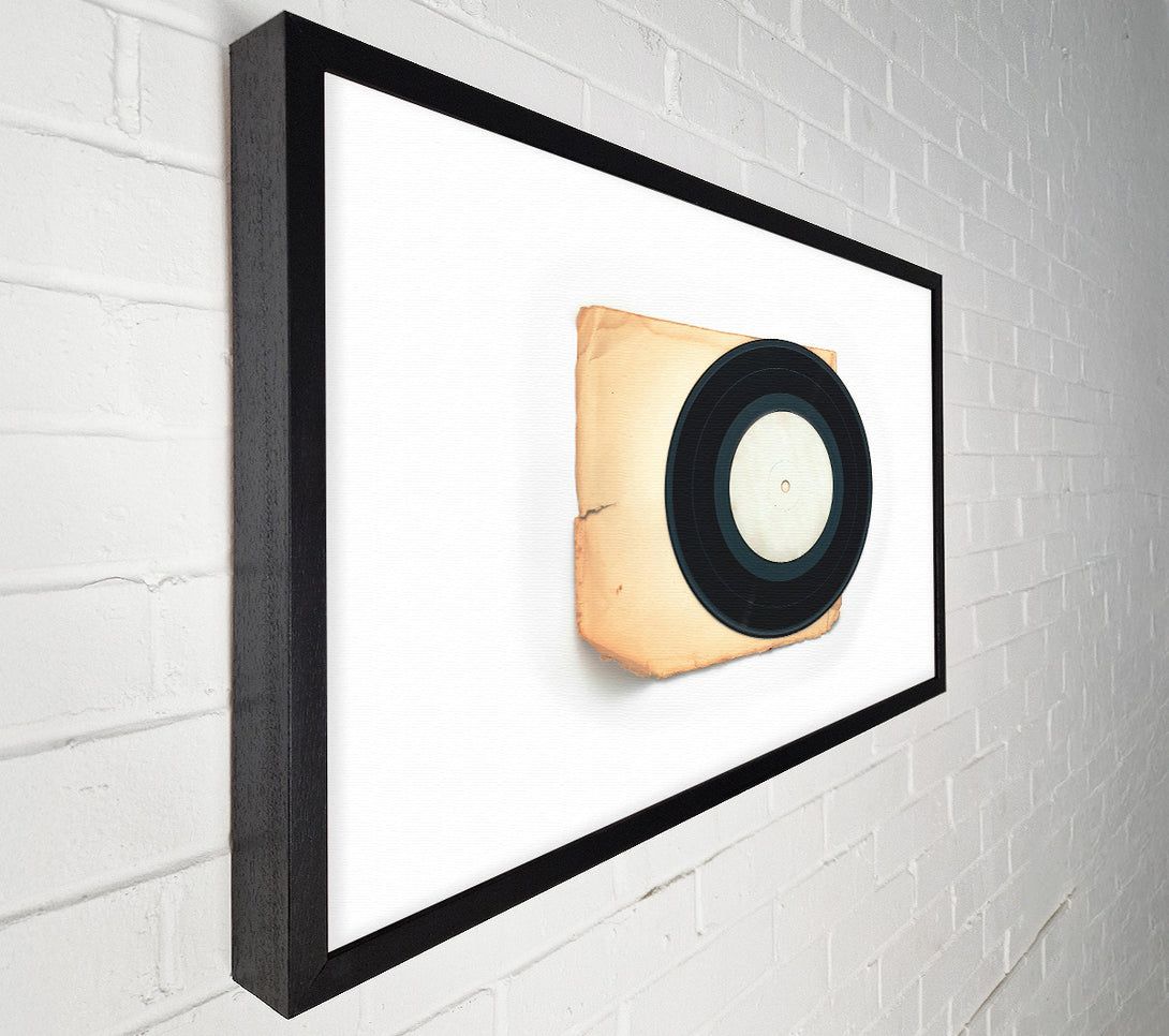  A Canvas Print of Black Vinyl On Tan Canvas Art