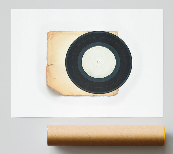 Black Vinyl On Tan Poster