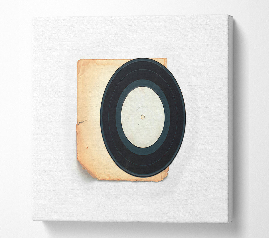  A Canvas Print of Black Vinyl On Tan Canvas Art