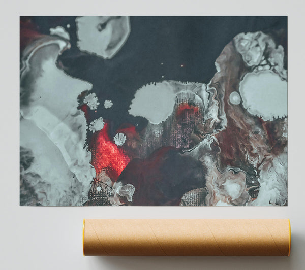 Crimson Abstract Swirls Print