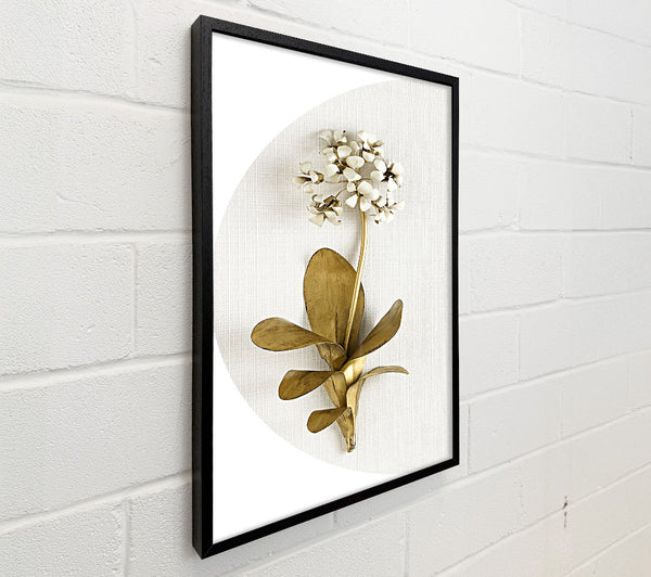 Gold And White Flower On Grey And White