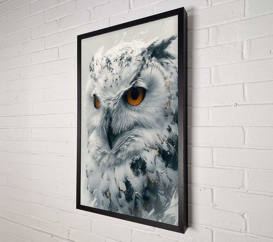  A Canvas Print of Golden Owl Gaze Canvas Wall Art