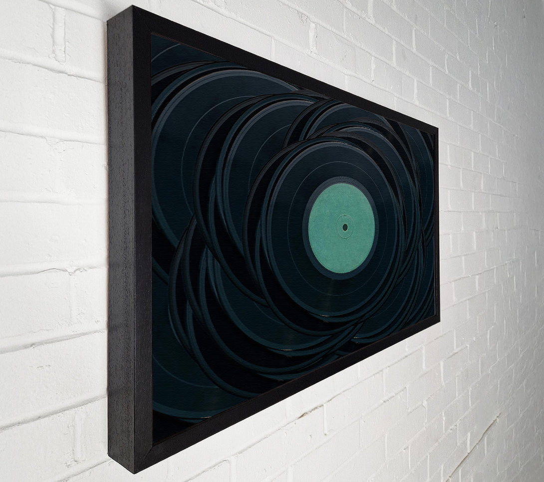  A Canvas Print of Teal Vinyl Stack Canvas Art
