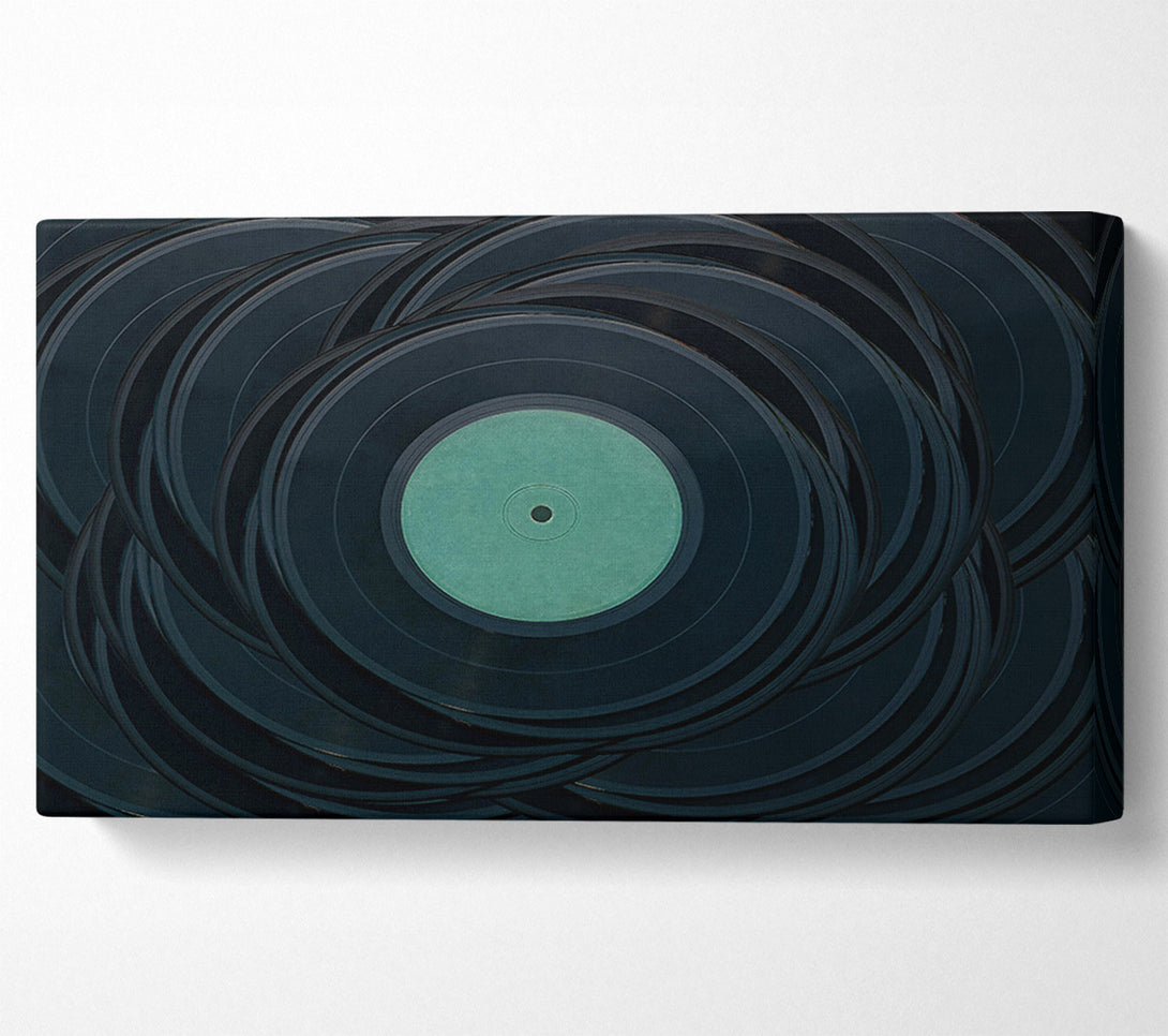  A Canvas Print of Teal Vinyl Stack Canvas Art